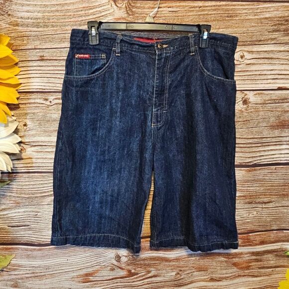Ecko Unlimited jean shorts 1972 denim foundry men's 38 Pre-owned - Picture 1 of 5